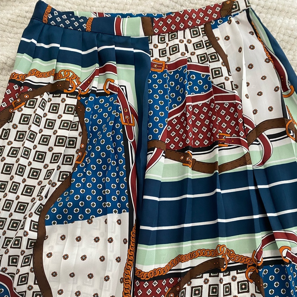 Zara Multicoloured Pleated Skirt